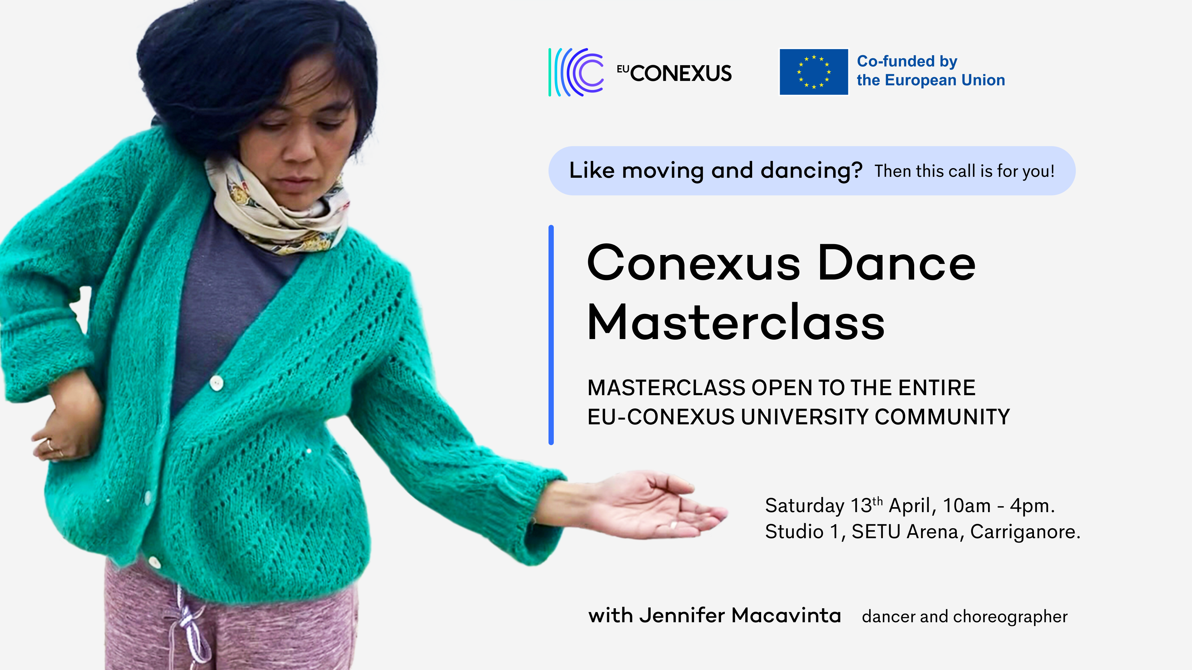 EU-CONEXUS Dance Masterclass at SETU CALL for Participation