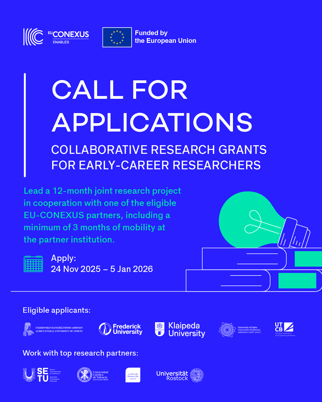EU-CONEXUS Enables Opens Call for Collaborative Research Grants for Early-Career Researchers