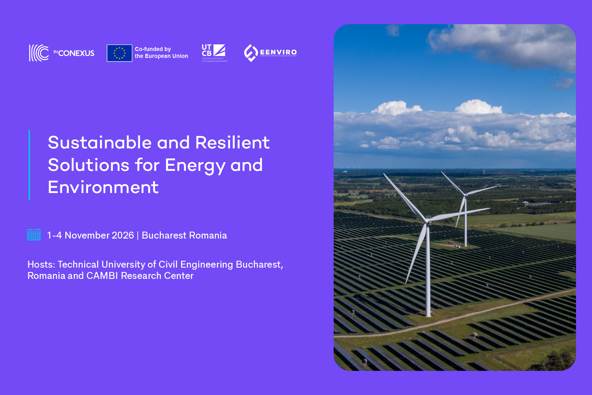 Technical University of Civil Engineering Bucharest to host EENVIRO 2026 International Conference on Sustainable and Resilient Solutions for Energy and Environment